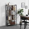 4 Tier Industrial Bookshelf Rustic Brown & Black - Industrial Bookshelf