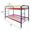 Thomas Bunk Bed (Twin/Twin) in Rainbow 02188RNB - Rainbow + Metal