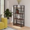 Isa 4-Tier Shelf; Graphite & Walnut - 87431