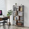 4 Tier Industrial Bookshelf Rustic Brown & Black - Industrial Bookshelf