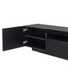 TV Cabinet Wholesale; Black TV Stand with Lights; Modern LED TV Cabinet with Storage Drawers; Living Room Entertainment Center Media - as pic