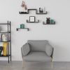 Set of 3 Floating Display Shelves Ledge Bookshelf Wall Mount Storage Home DÃ©cor - Black