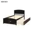 Twin size Platform Bed with Trundle; Espresso RT - WF194304AAP