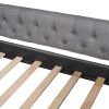 Upholstered daybed with Two Drawers; Wood Slat Support; Gray; Full Size(OLD SKU :LP001111AAE) - pic