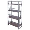 Isa 4-Tier Shelf; Graphite & Walnut - 87431