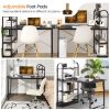 Reversible Computer Desk Study Workstation Home Office 4-tier Bookshelf - Brown