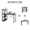 47.5 Inch Writing Study Computer Desk with 4-Tier Shelves - Black