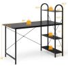 48-Inch Reversible Computer Desk with Storage Shelf - Black