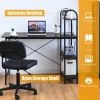 48-Inch Reversible Computer Desk with Storage Shelf - Black