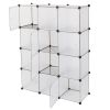 12-Cube Storage Shelf Cube Shelving Bookcase Bookshelf Organizing Closet Toy Organizer Cabinet White Color YF - White