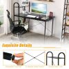 48-Inch Reversible Computer Desk with Storage Shelf - Black