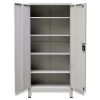 vidaXL Office Cabinet with 2 Doors Steel 35.4"x15.7"x70.9" Gray - Grey