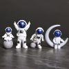 4pcs Small Creative Astronaut Ornaments; Desktop Ornaments; TV Cabinet Ornaments - Blue - 10.2*6cm