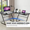 59 Inches L-Shaped Corner Desk Computer Table for Home Office Study Workstation - Black