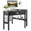 Household Corner Office Writing Desk With Pull-out Drawer and Shelf - Style C