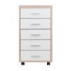 Kenner 5-Drawer Cabinet; Reclaimed Wood and White - 18556