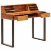 vidaXL Desk 43.3"x19.7"x37" Solid Sheesham Wood and Steel - Brown