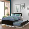 Twin size Platform Bed with Trundle; Espresso RT - WF194304AAP