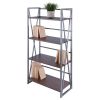 Isa 4-Tier Shelf; Graphite & Walnut - 87431