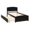 Twin size Platform Bed with Trundle; Espresso RT - WF194304AAP