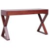 vidaXL Computer Desk Brown 52"x18.5"x30.3" Solid Mahogany Wood - Brown