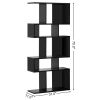 5 Cubes Ladder Shelf Corner Bookshelf Display Rack Bookcase - Black