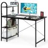 48-Inch Reversible Computer Desk with Storage Shelf - Black