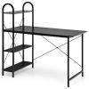 48-Inch Reversible Computer Desk with Storage Shelf - Black