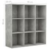 vidaXL Book Cabinet Concrete Gray 38.6"x11.8"x38.6" Engineered Wood - Grey