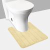 U Shaped Bathroom Rugs Contour Non-slip Toilet Mat Absorbent Cozy Velvet Floor Mat 23.62 x 19.69in - Khaki