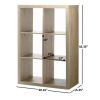 6 cube storage boxes; bookshelves; display cabinets; storage cabinets - Natural - Particle Board, Medium Density Fiberboard