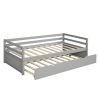 Daybed with Trundle Frame Set; Twin Size; Gray(New SKU:WF283064AAE) - as pic