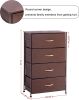 Fabric 4 Drawers Storage Organizer Unit Easy Assembly;  Vertical Dresser Storage Tower for Closet;  Bedroom;  Entryway;  Brown - Brown