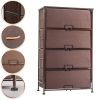 Fabric 4 Drawers Storage Organizer Unit Easy Assembly;  Vertical Dresser Storage Tower for Closet;  Bedroom;  Entryway;  Brown - Brown