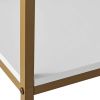 6-Shelf Gold Metal Frame Bookcase;  White - White