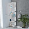 Portland 5-Shelf Linen Cabinet White - as Pic