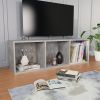 vidaXL Book Cabinet/TV Cabinet Concrete Gray 14.2"x11.8"x44.9" Engineered Wood - Grey