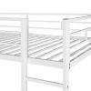 Twin Metal Loft Bed with 2 Shelves and one Desk ; WHITE(Old SKU: MF281206AAK) - as pic