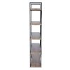 5-Tier Industrial Bookcase With Rustic Wood And Metal Frame, Large Open Bookshelf For Living Room - Brown