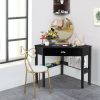 Household Corner Office Writing Desk With Pull-out Drawer and Shelf - Style C