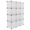 12-Cube Storage Shelf Cube Shelving Bookcase Bookshelf Organizing Closet Toy Organizer Cabinet White Color YF - White