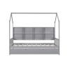 Wooden Twin Size House Bed with Trundle; Kids Bed with Shelf; Gray - as pic