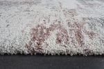 Mingled Coins Ivory; Gray; Rust; and Mauve Olefin Shag Area Rug 8x10 - as Pic