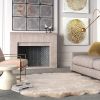 Beige Faux Fur Area Rug 2x3 - as Pic