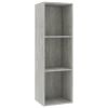 vidaXL Book Cabinet/TV Cabinet Concrete Gray 14.2"x11.8"x44.9" Engineered Wood - Grey