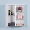 Wall Mount Medicine Cabinet with a Door;  Wooden Bathroom Storage Cabinet with Adjustable Shelf - White