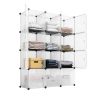 12-Cube Storage Shelf Cube Shelving Bookcase Bookshelf Organizing Closet Toy Organizer Cabinet White Color YF - White