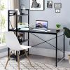 47.5 Inch Writing Study Computer Desk with 4-Tier Shelves - Black