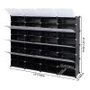 8-Tier Portable 64 Pair Shoe Rack Organizer 32 Grids Tower Shelf Storage Cabinet Stand Expandable for Heels, Boots, Slippers, Black YF - Black