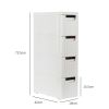 4-Tire Rolling Cart Organizer Unit with Wheels Narrow Slim Container Storage Cabinet for Bathroom Bedroom RT - White